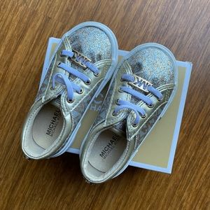 Michael Kors kids’ glitter MK logo sneakers